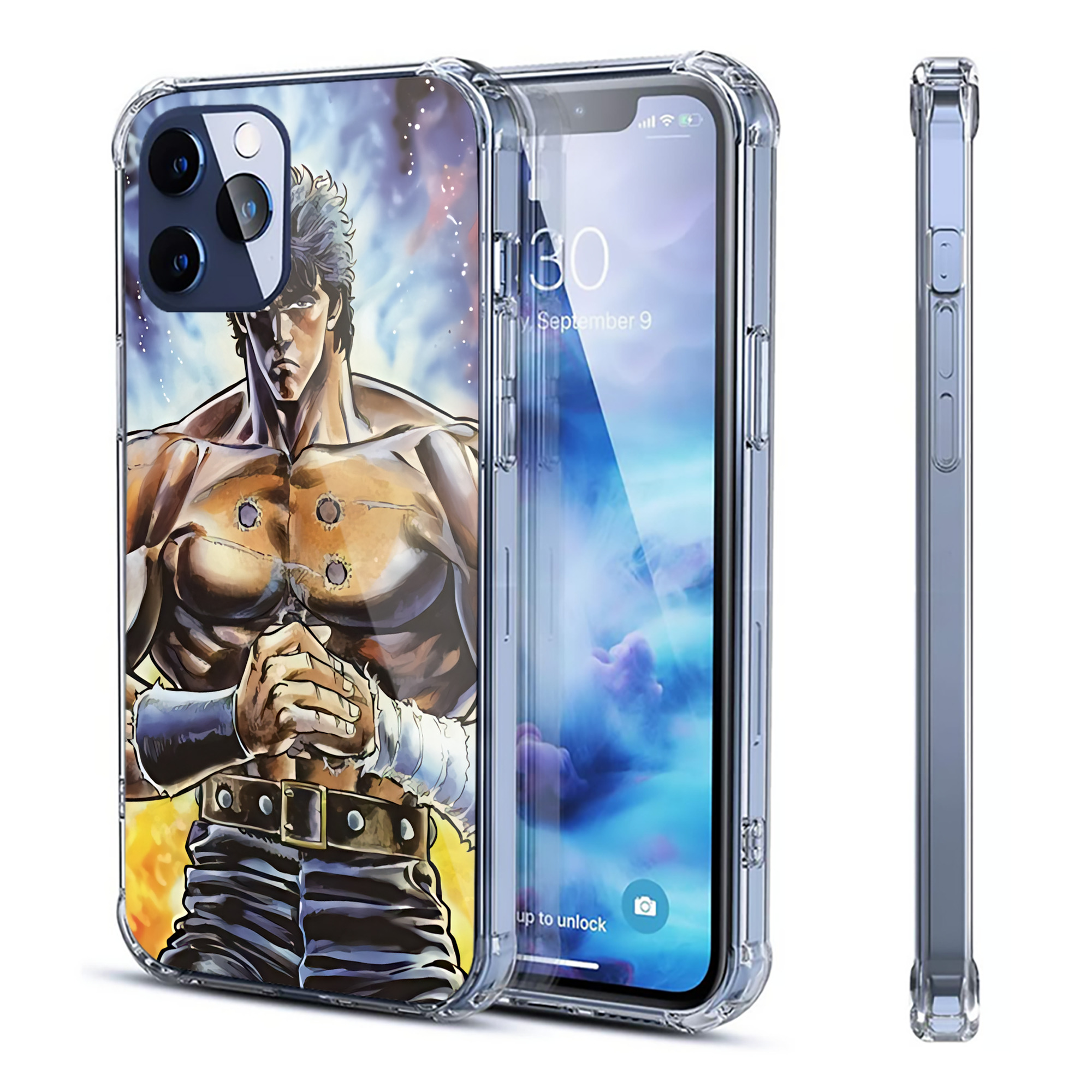 （画像用） 北斗の拳 Fist of the North Star 【iPhone 12シリーズ対応】透明スマホケース（クリアソフトケース）